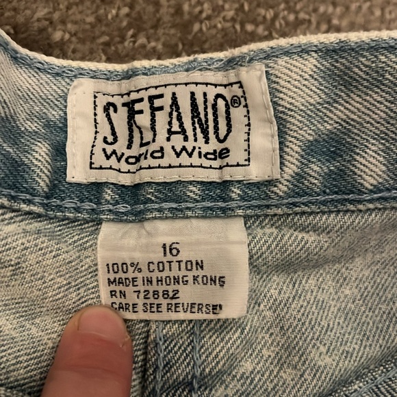 Rare Vintage Stefano World Wide Acid Wash Jeans Size 16 (Juniors) - Picture 4 of 8